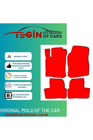 Opel Vectra B 1995-2002 Prime Siyah Halı Bej Kenar Halı Paspas