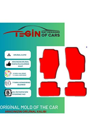 Peugeot 307cc 2003-2008 Prime Siyah Halı Bej Kenar Halı Paspas