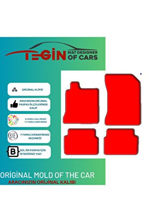 Renault Latitude 2010 + Prime Siyah Halı Bej Kenar Halı Paspas