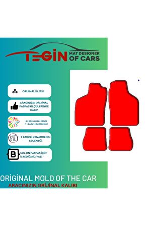 Saab 9-3 Aero 1998-2002 Prime Siyah Halı Bej Kenar Halı Paspas