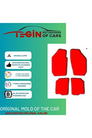 Skoda Fabia 1 1999-2007 Prime Siyah Halı Bej Kenar Halı Paspas