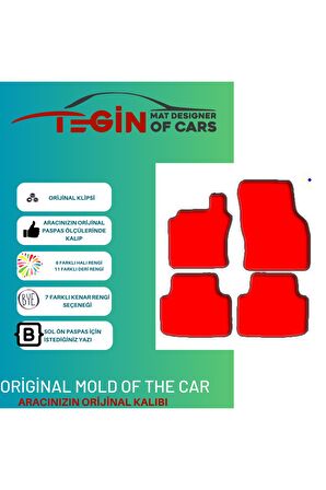 Skoda Octavia 5e 2013 + Prime Siyah Halı Bej Kenar Halı Paspas