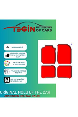 Toyota Carina 1996-2001 Prime Siyah Halı Bej Kenar Halı Paspas