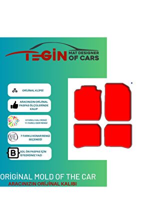 Toyota Corona 1993-1996 Prime Siyah Halı Bej Kenar Halı Paspas