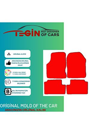 Ford Focus 1 1998-2005 Prime Siyah Halı Bej Kenar Halı Paspas