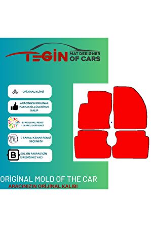 Ford Focus 2 2005-2011 Prime Siyah Halı Bej Kenar Halı Paspas