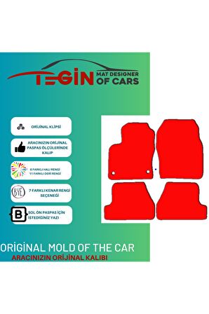 Ford Focus 3 2011-2014 Prime Siyah Halı Bej Kenar Halı Paspas