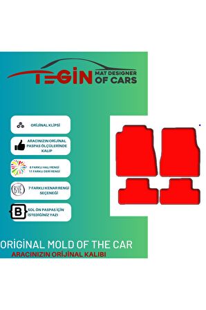 Ford Mustang 2005-2014 Prime Siyah Halı Bej Kenar Halı Paspas