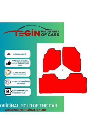 Honda Jazz 1 2002-2008 Prime Siyah Halı Bej Kenar Halı Paspas