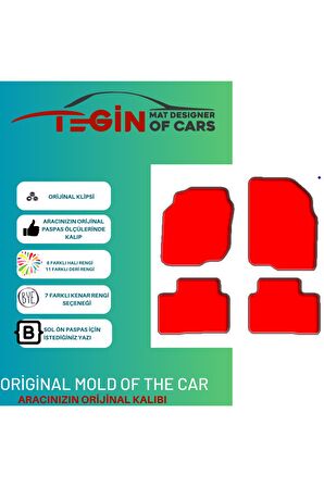 Nissan Almera 2000-2006Prime Siyah Halı Bej Kenar Halı Paspas