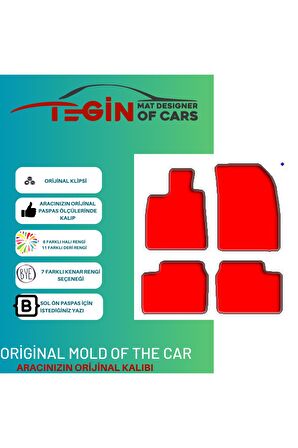 Nissan Micra 2010-2016 Prime Siyah Halı Bej Kenar Halı Paspas