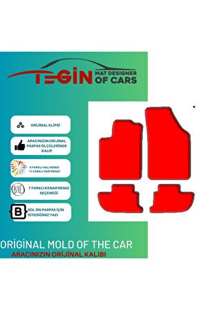 Peugeot 2008 2013-2019 Prime Siyah Halı Bej Kenar Halı Paspas