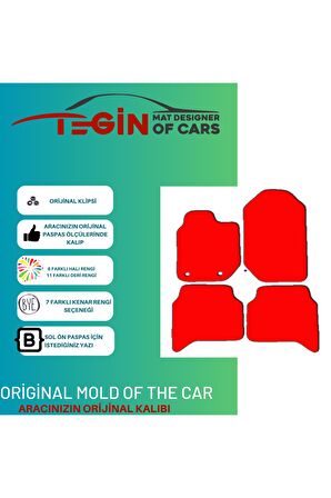 Ford Ranger 2011-2016 Prime Siyah Halı Bej Kenar Halı Paspas