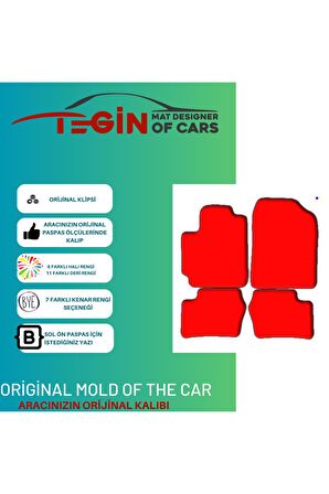 Kia Picanto 2011-2017 Prime Siyah Halı Bej Kenar Halı Paspas