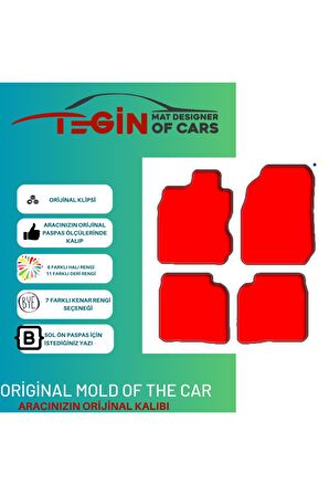 Nissan Note 2005-2013 Prime Siyah Halı Bej Kenar Halı Paspas