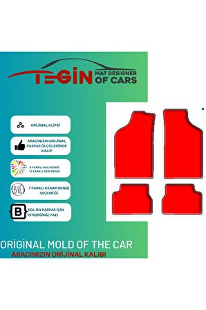 Peugeot 205 1983-1998 Prime Siyah Halı Bej Kenar Halı Paspas