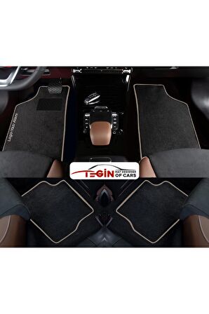 Peugeot 308 2007-2012 Prime Siyah Halı Bej Kenar Halı Paspas