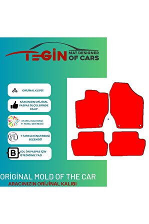 Peugeot 308 2007-2012 Prime Siyah Halı Bej Kenar Halı Paspas