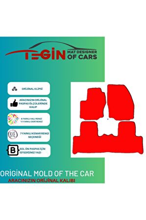 Ford S-max 2006-2014 Prime Siyah Halı Bej Kenar Halı Paspas