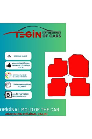 Honda City 2008-2013 Prime Siyah Halı Bej Kenar Halı Paspas