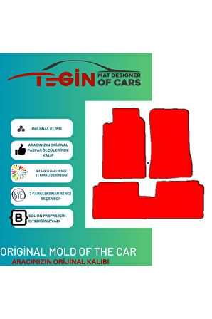 Renault 19 1993-2000 Prime Siyah Halı Bej Kenar Halı Paspas