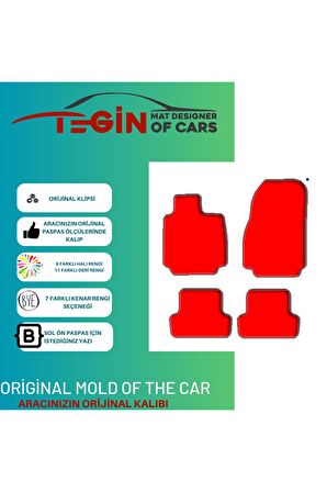 Renault Captur 2014+ Prime Siyah Halı Bej Kenar Halı Paspas