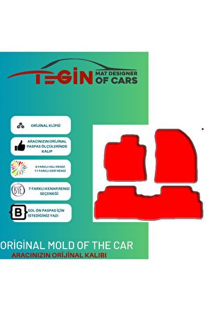 Toyota Verso 2009 + Prime Siyah Halı Bej Kenar Halı Paspas