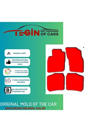 Volvo S40 1996-2000 Prime Siyah Halı Bej Kenar Halı Paspas