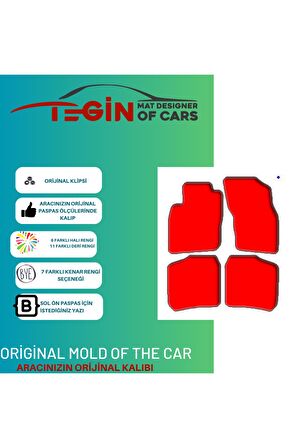 Volvo V40 1996-2000 Prime Siyah Halı Bej Kenar Halı Paspas