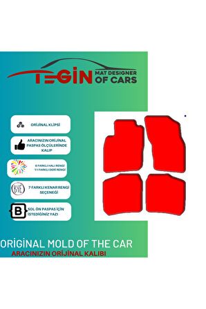 Volvo V40 2000-2004 Prime Siyah Halı Bej Kenar Halı Paspas