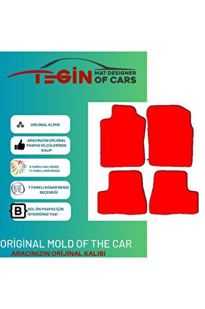 Peugeot 206 Serisi Prime Siyah Halı Bej Kenar Halı Paspas