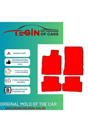 Renault Modus 2010 Prime Siyah Halı Bej Kenar Halı Paspas