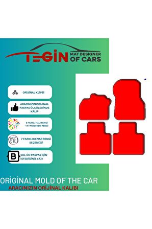 Renault Zoe 2012 + Prime Siyah Halı Bej Kenar Halı Paspas