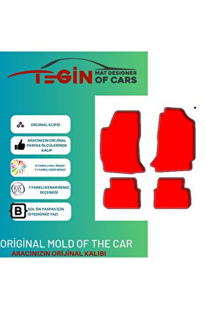 Saab 9-5 1997-2009 Prime Siyah Halı Bej Kenar Halı Paspas