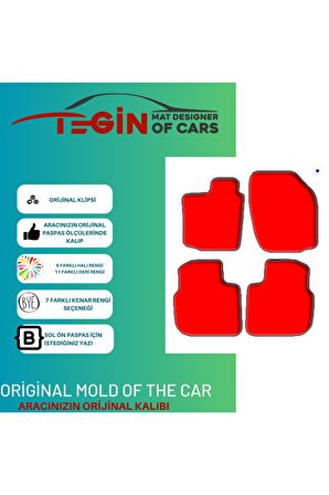 Skoda Rapid 2012 + Prime Siyah Halı Bej Kenar Halı Paspas