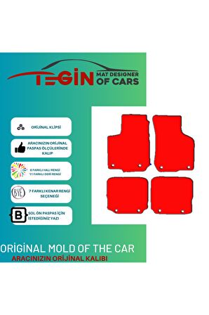 Audi A3 1996-2003 Prime Siyah Halı Bej Kenar Halı Paspas