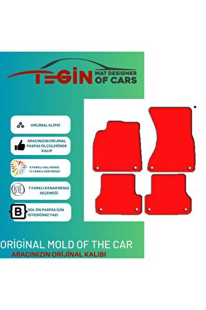 Audi A7 2010-2018 Prime Siyah Halı Bej Kenar Halı Paspas