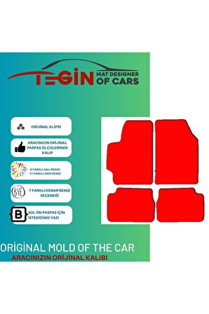 Mazda 6 2002-2007 Prime Siyah Halı Bej Kenar Halı Paspas