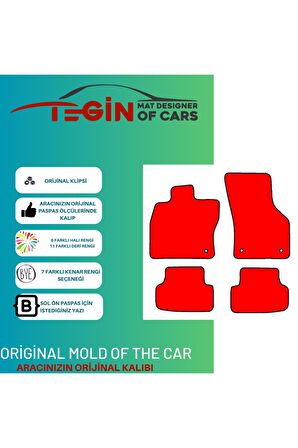 Volkwagen Golf 7 Prime Siyah Halı Bej Kenar Halı Paspas