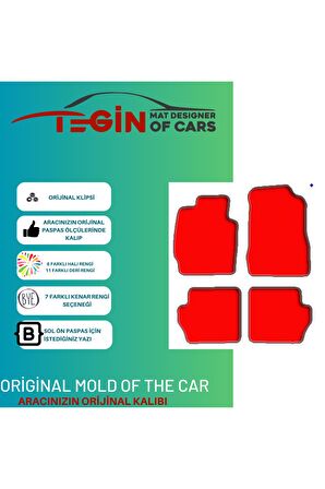 Mazda 2 Serisi Prime Siyah Halı Bej Kenar Halı Paspas