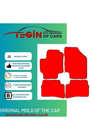 Hyundai Accent Blue Era 2005-2011 Prime Siyah Halı Beyaz Kenar Halı Paspas