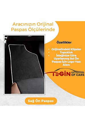 Hyundai Tucson 2004-2009 Prime Siyah Halı Beyaz Kenar Halı Paspas