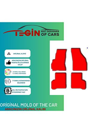 Hyundai Atos 1998-2003 Prime Siyah Halı Beyaz Kenar Halı Paspas