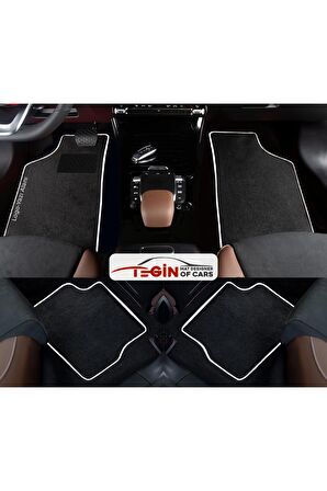 Hyundai Tuscani Prime Siyah Halı Beyaz Kenar Halı Paspas