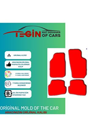 Volkwagen Cross Polo 2002-2009 Prime Siyah Halı Gri Kenar Halı Paspas