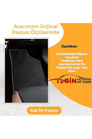 Volkwagen Cross Polo 2002-2009 Prime Siyah Halı Gri Kenar Halı Paspas