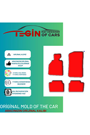 Bmw 3 Serisi E46 Compact 2001-2005 Prime Siyah Halı Kırmızı Kenar Halı Paspas