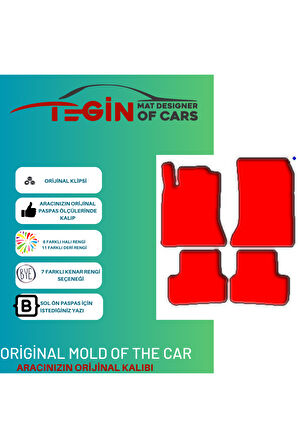 Mercedes Gla Serisi X156 2014 Ve S.Prime Siyah Halı Kırmızı Kenar Halı Paspas