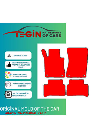 Mercedes E Serisi W211 2002-2009 Prime Siyah Halı Kırmızı Kenar Halı Paspas