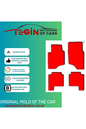 Mitsubishi Pajero V20 1991-1999 Prime Siyah Halı Kırmızı Kenar Halı Paspas